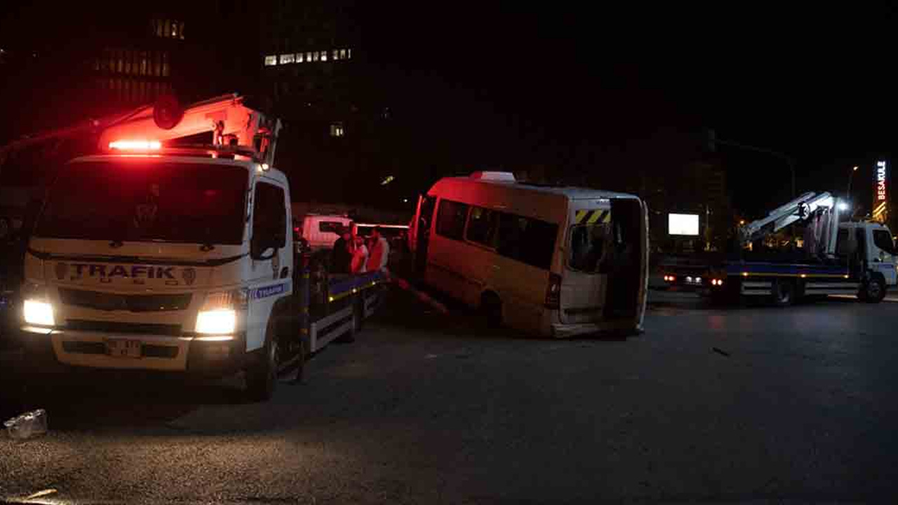 İşçiler yaralandı… Ankara Çankaya’da trafik kazası