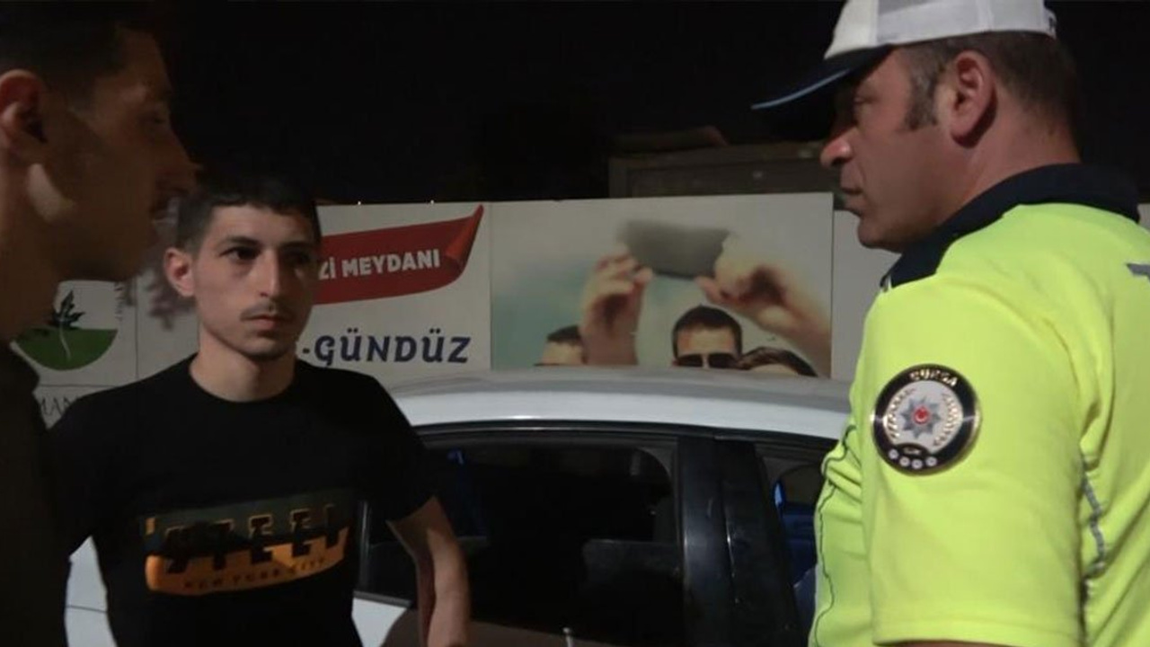 Drift yapan sürücü polisle pazarlık yaptı