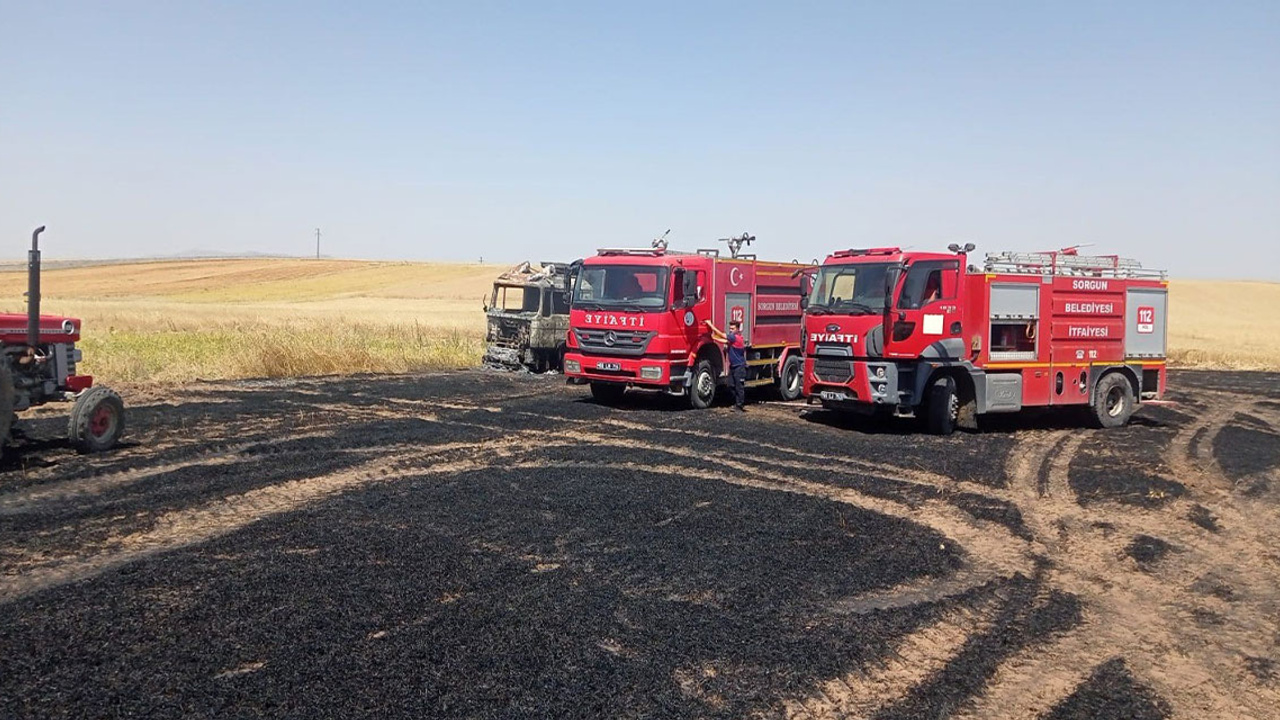 Yozgat Sorgun’da 200 dekar ekili tarım arazisi küle döndü