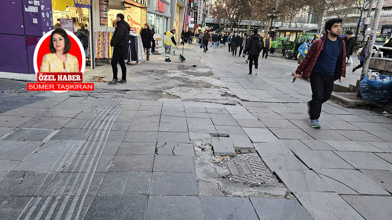 Ankara'nın merkezindeki Kızılay'da bulunan kırık kaldırımlar vatandaşın çilesi oldu