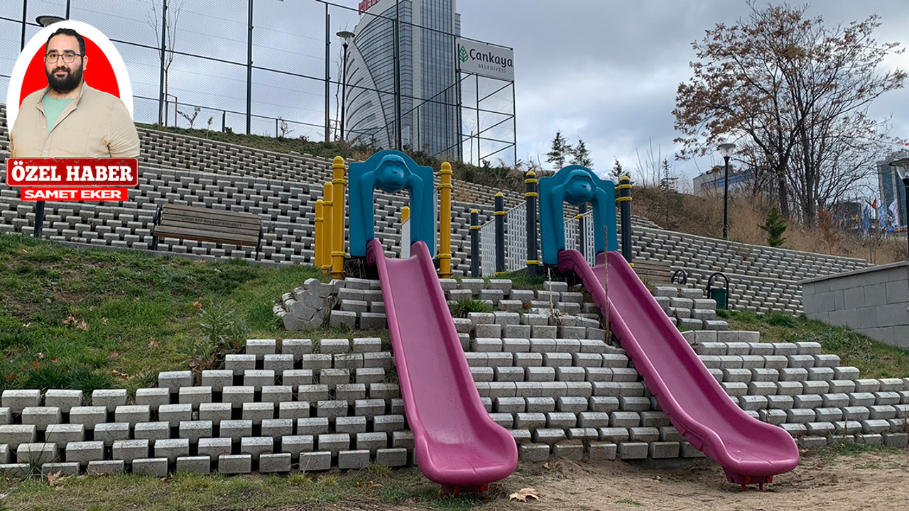 Çankaya Belediyesi Eczacılar Anıt Parkı’ndaki çocuk oyun alanı tehlikeye davetiye çıkarıyor