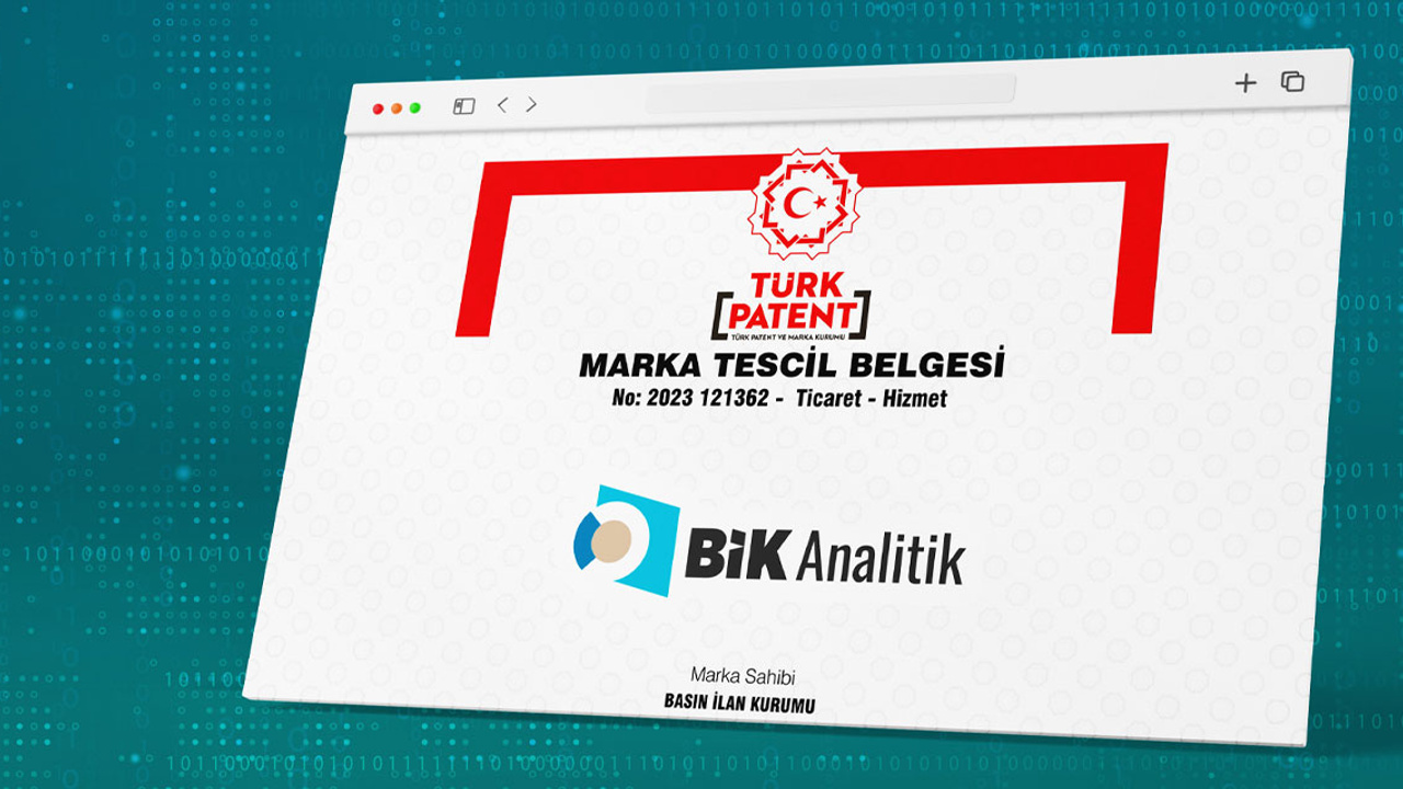 BİK Analitik, Türk Patent ve Marka Kurumu'ndan marka tescil belgesini aldı