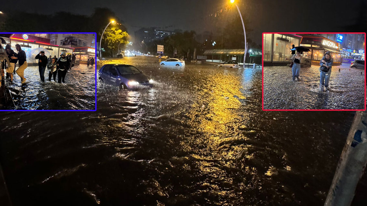 Ankara sele teslim oldu! Başkent'ten şok görüntüler