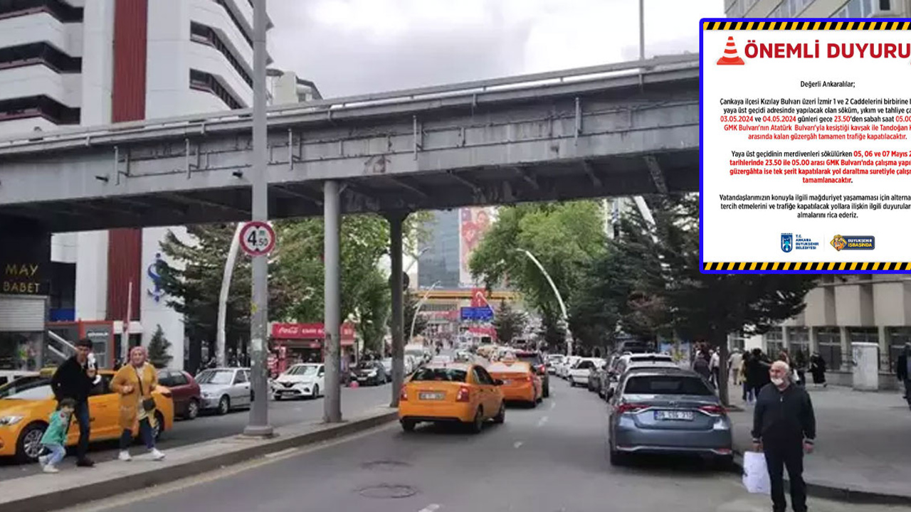 Ankara Büyükşehir Belediyesinden önemli açıklama: Çalışma sebebiyle o yollar trafiğe kapalı olacak