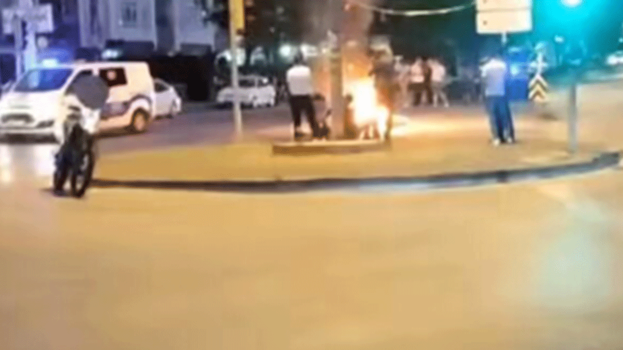 Etimesgut'ta motosiklet yangını!