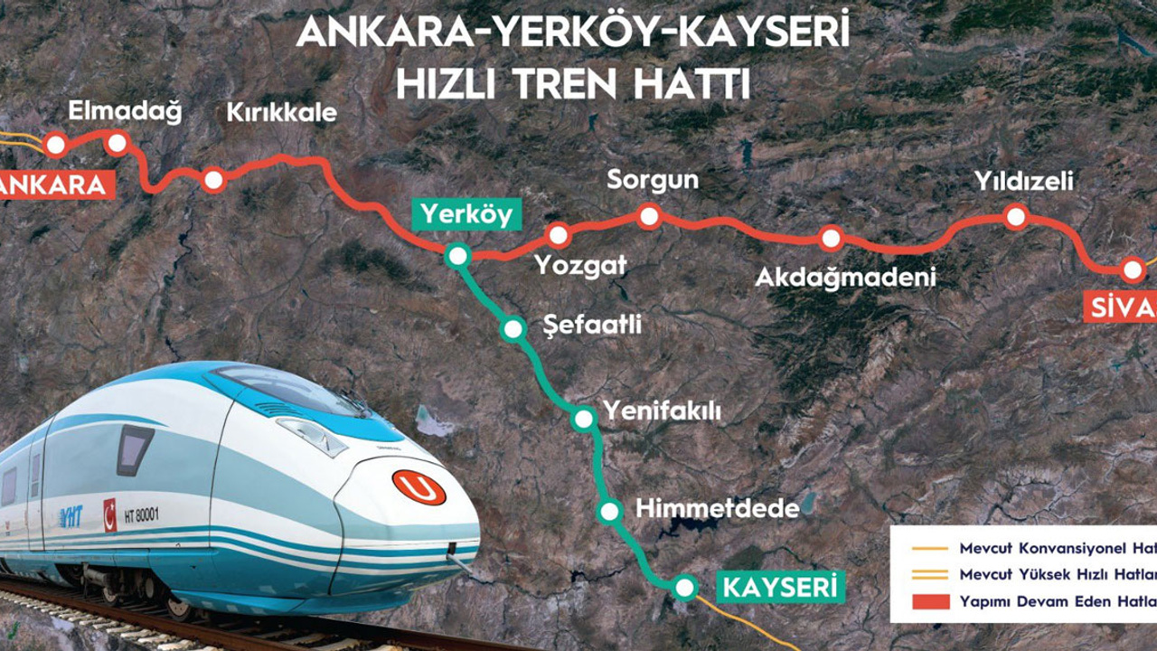Ankara-Kayseri arası 1 saat 45 dakikaya düşüyor!