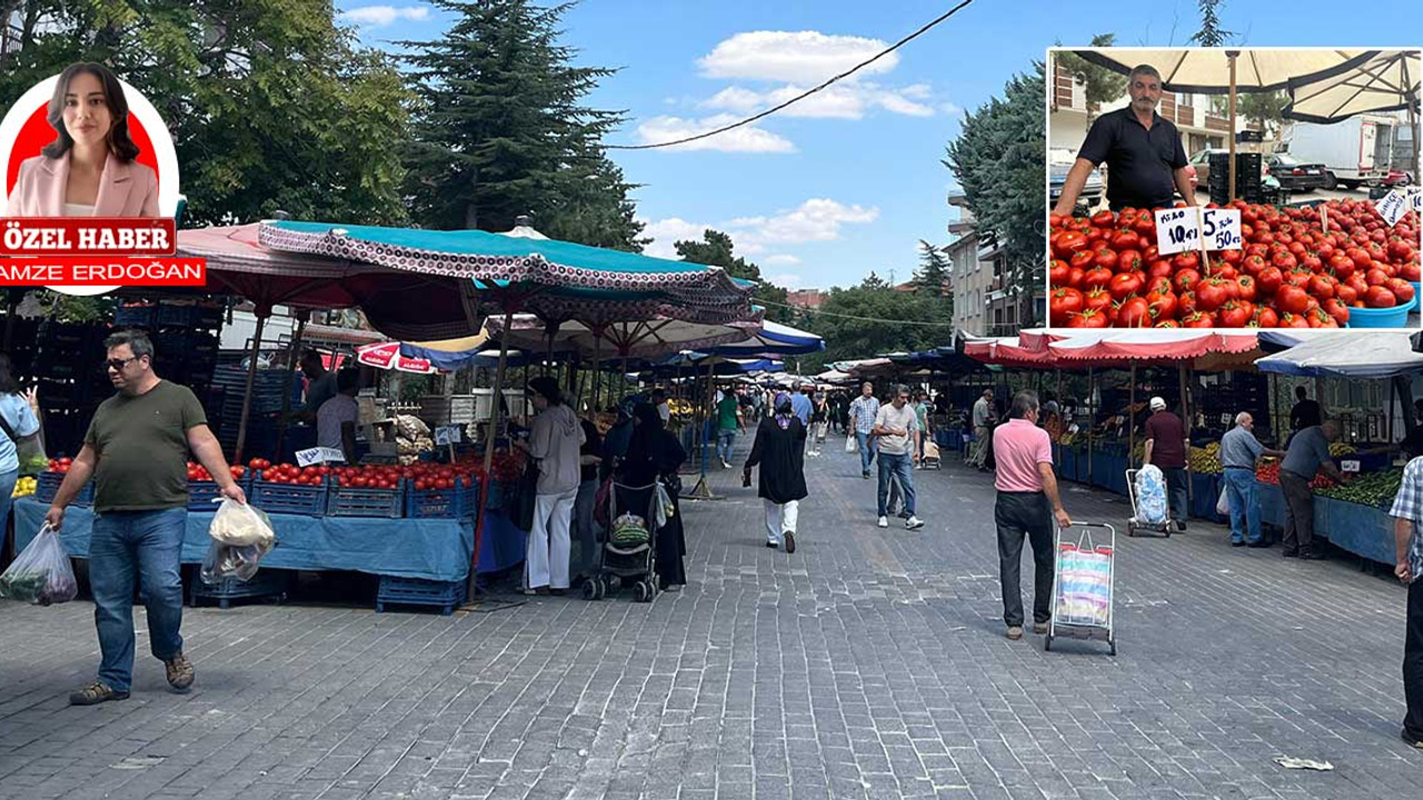 Keçiören Gazino Semt Pazarı'nda domates pazarın yıldızı oldu