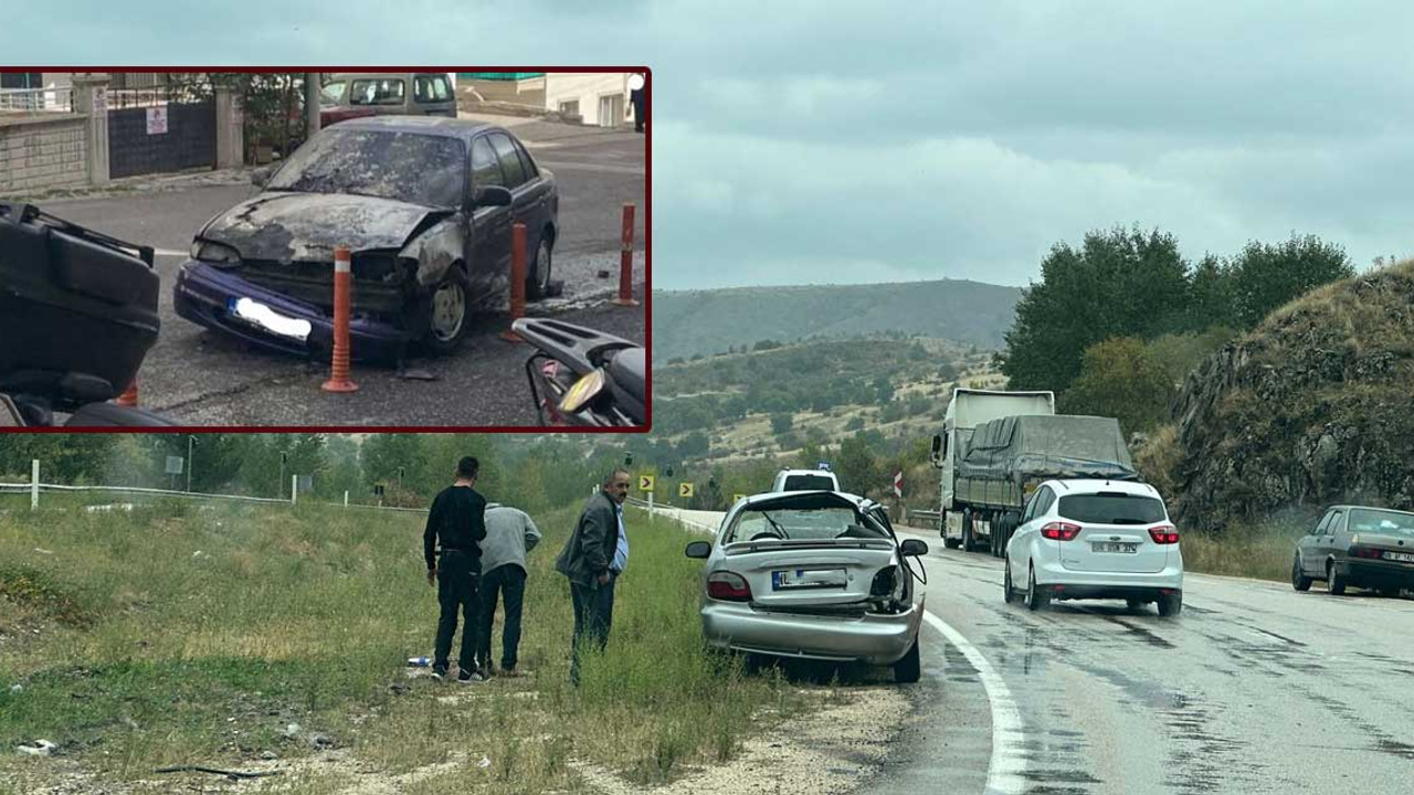 Kızılcahamam'da yağmurlu hava kazaları da beraberinde getirdi: Yaralılar var