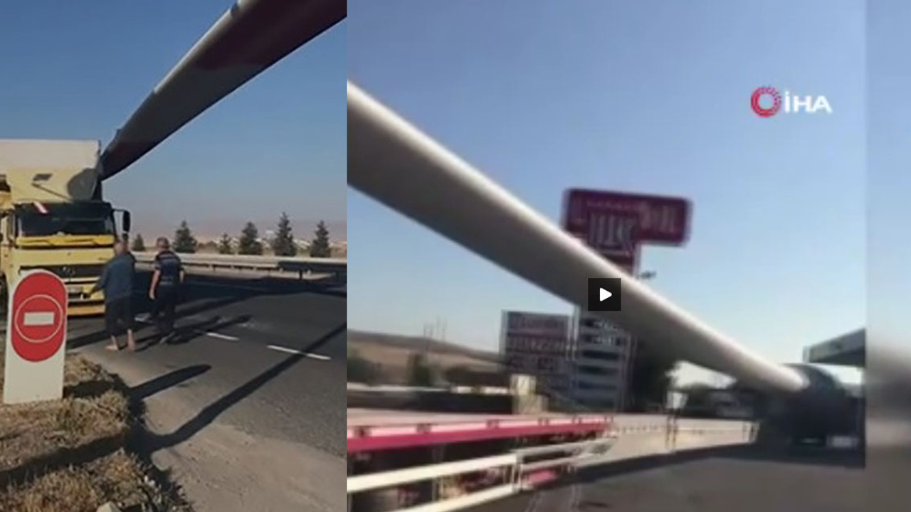 Ankara'da rüzgar türbini taşıyan TIR kamyona çarptı