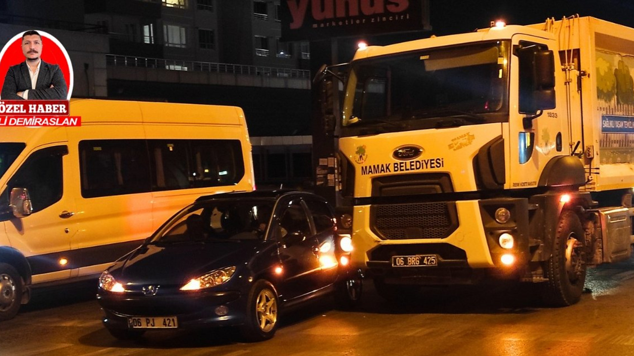 Mamak NATO Yolu Caddesi'nde çifte kaza: Trafik yoğunluğu arttı