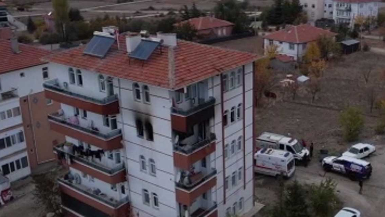 Çubuk'ta 4 katlı binada yangın çıktı