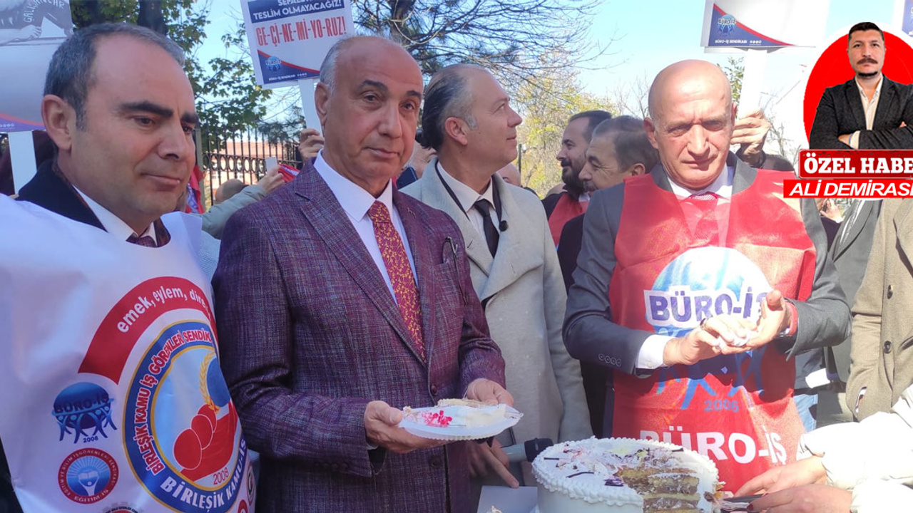Büro-İş Sendikası'ndan "Pasta Pay Etme" temalı protesto