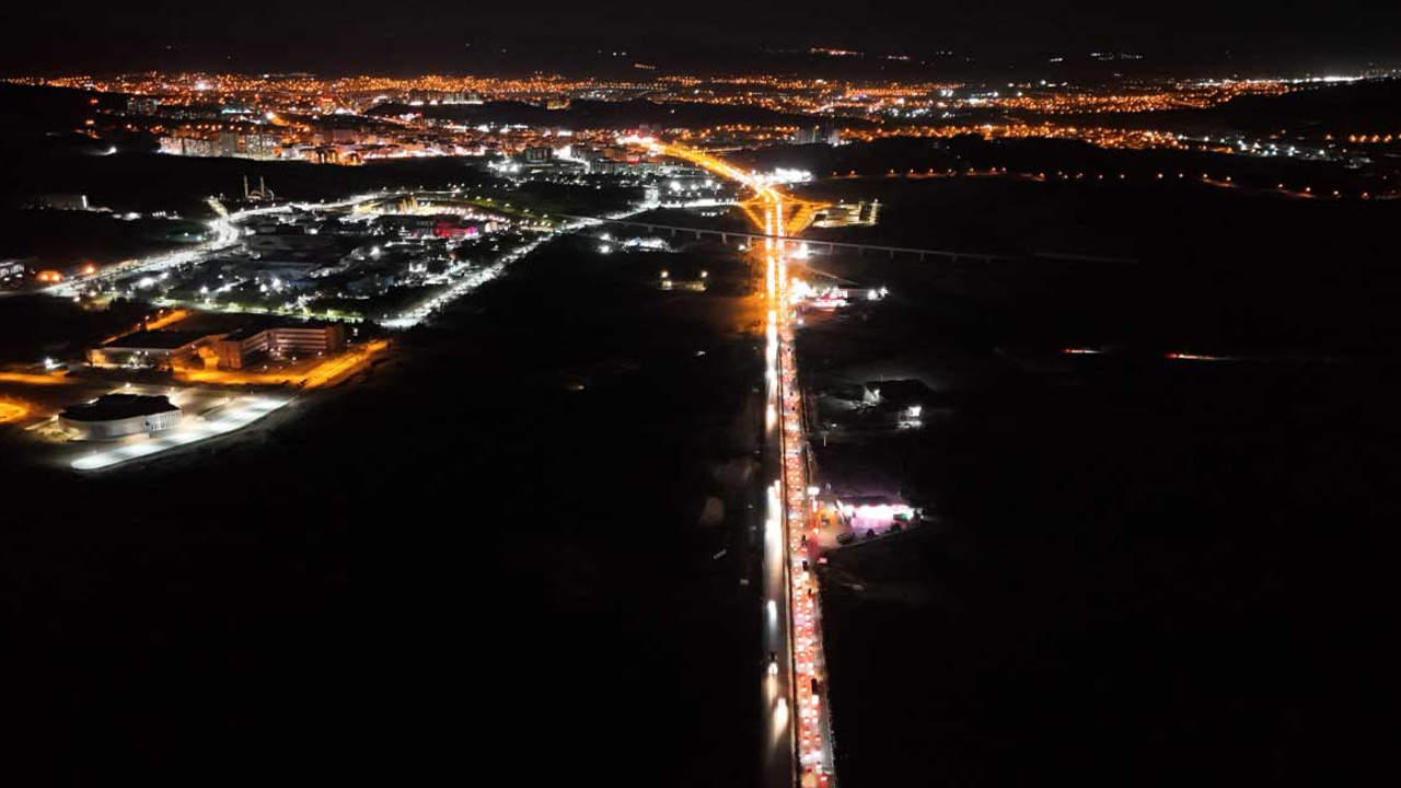 Kırıkkale'de 'Ara tatil' trafiği havadan görüntülendi