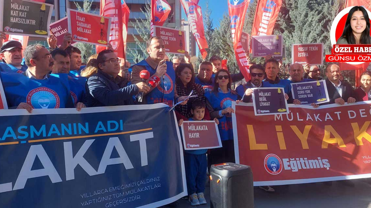 Öğretmenlerden MEB önünde mülakatlara karşı eylem!