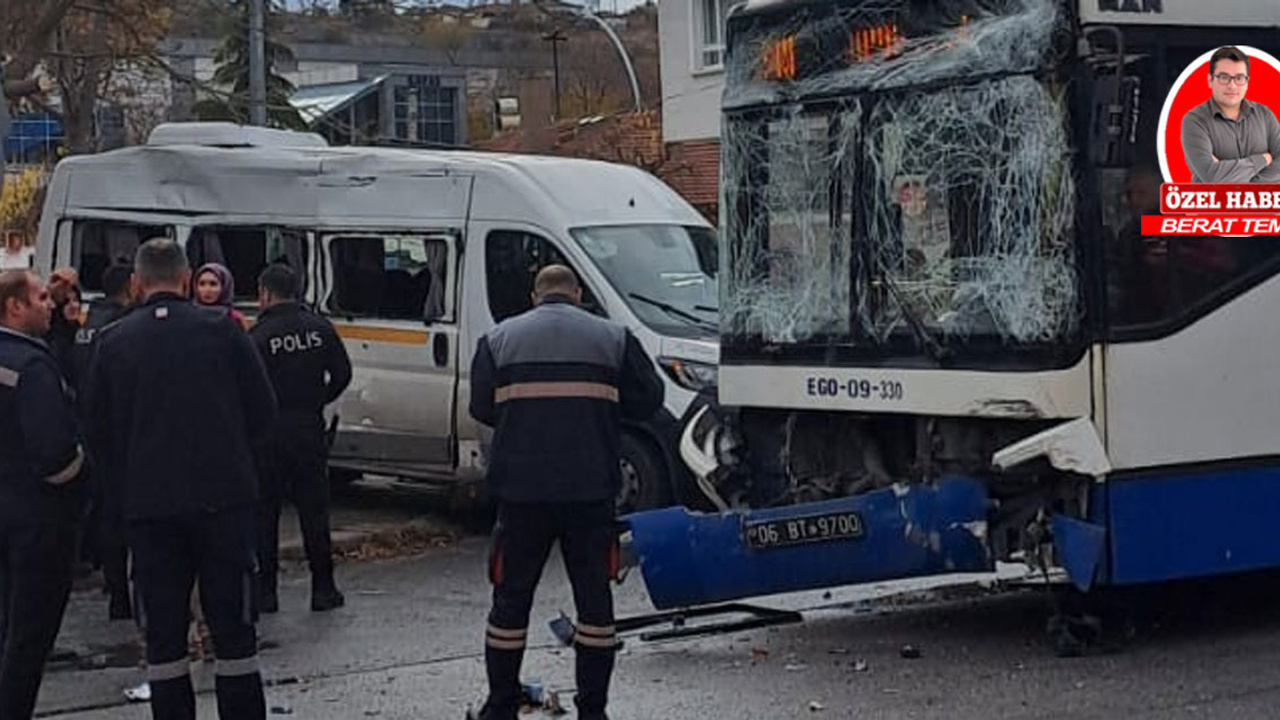 Ankara Mamak'ta EGO otobüsü servisle çarpıştı: Yaralılar var