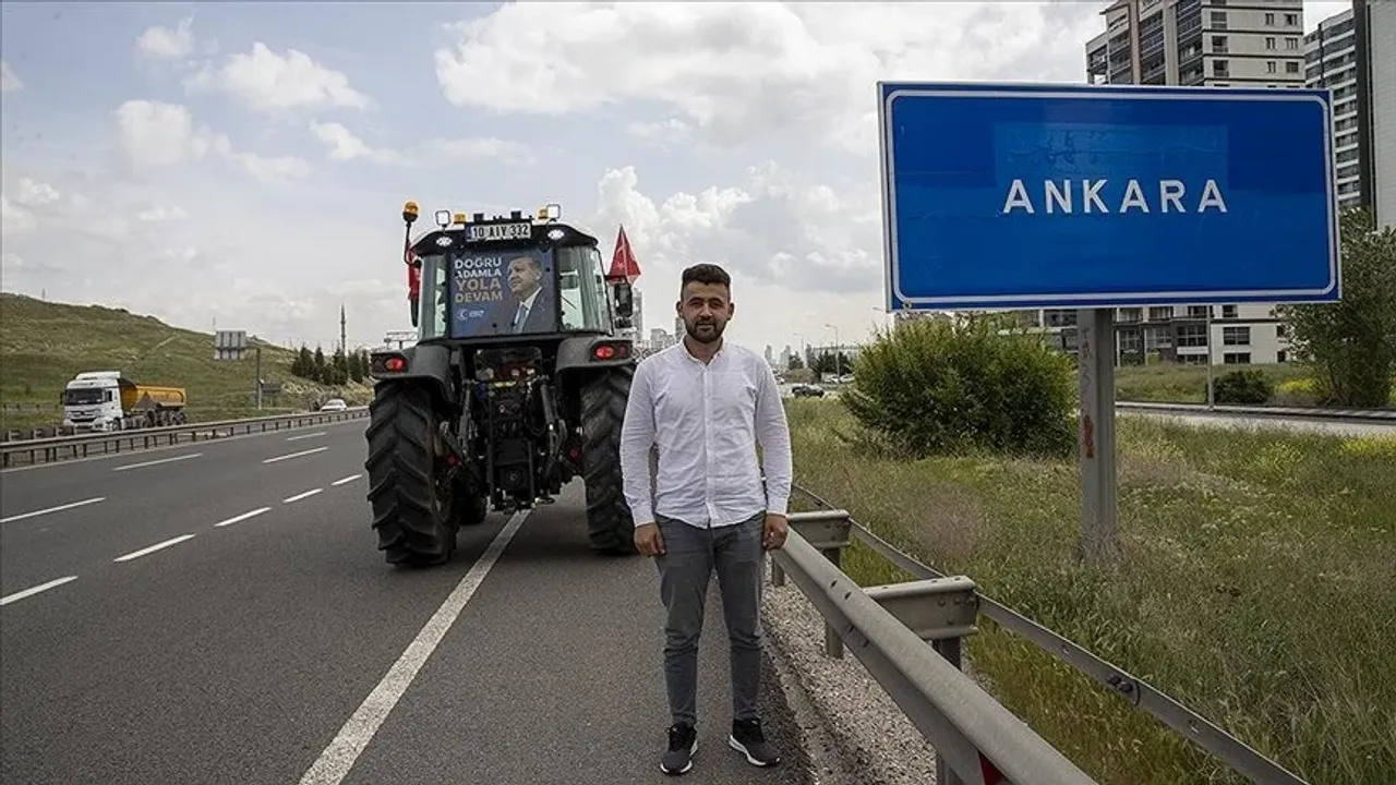 Balıkesir'den Ankara'ya traktörüyle geldi! Geliş sebebi ise şaşırttı!