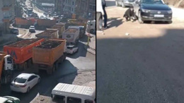 Keçiören'de heyelan sonrası doldurma çalışmaları trafiği kilitledi: 2 araç hasar gördü