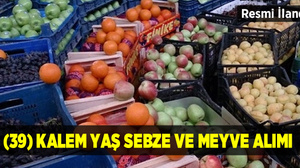 (39) Kalem Yaş Sebze ve Meyve Alımı