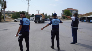 Keçiören'de hafriyat kamyonlarına denetim yapıldı