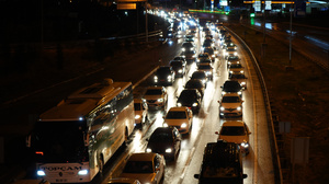 Dönüş yoğunluğu 43 ilin geçiş noktasında havadan görüntülendi