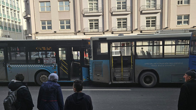 Ankara Ulus'ta otobüs kazası!