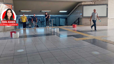 Ankara Batıkent metro istasyonundaki kovalar pes dedirtti!