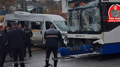 Ankara Mamak'ta EGO otobüsü servisle çarpıştı: Yaralılar var