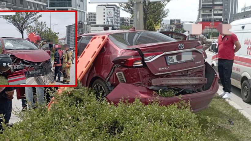 Etimesgut'ta peş peşe trafik kazaları! Araçlar hurdaya döndü!