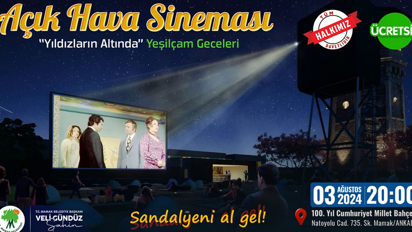Mamaklılar açık hava sinemasında buluşuyor
