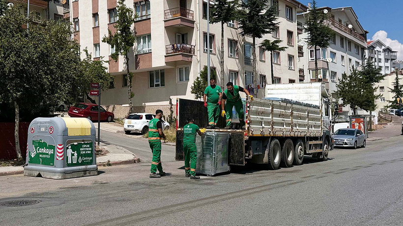 Çankaya Belediyesi çöp konteynerlerini yeniledi