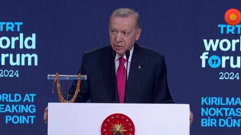 Cumhurbaşkanı Erdoğan TRT World Forum'da bir katılımcıya sert konuştu: ''Siyonistlerin burada dili olma yavrum!''